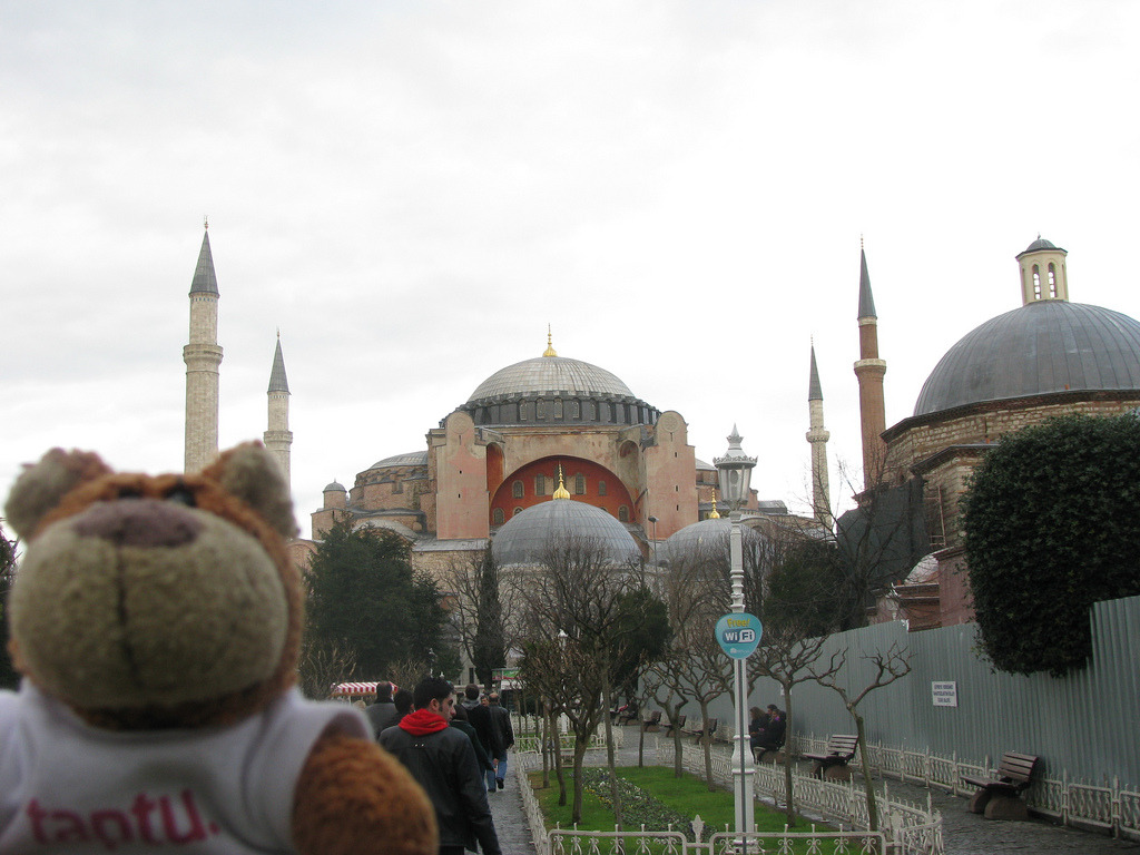 Bearaptu at the Hagia Sofia Or the Ayasofya, depending on who you believe. I’d go with the Turkish name, if it weren’t for that whole Constantinople/Istanbul business.
